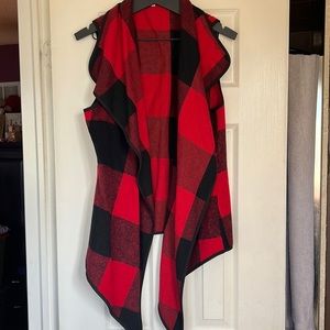 Shein red and black Plaid size large